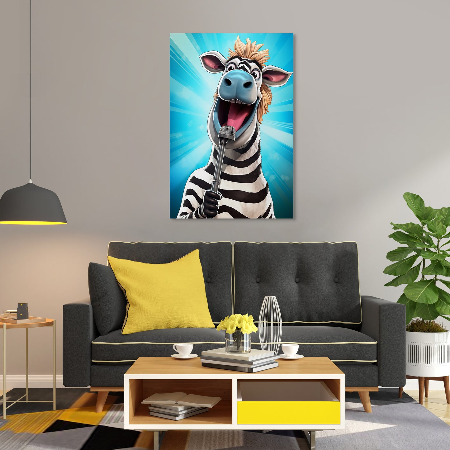 The Singing Zebra Funny Wall Art