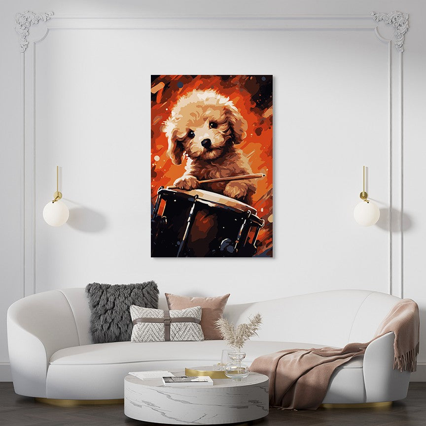 The Drumming Puppy Wall Art