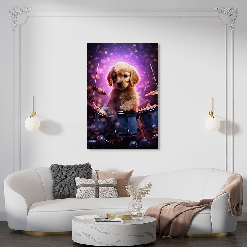 Puppy Drumming Wall Art