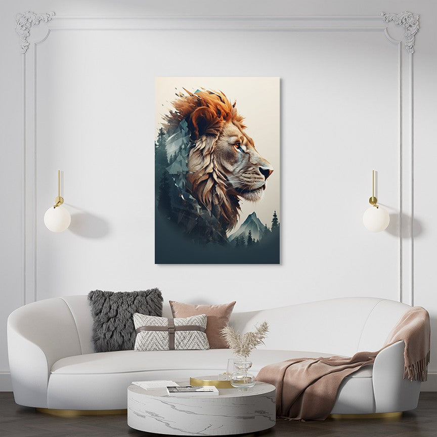 The Lion's Untamed Splendor Wall Art