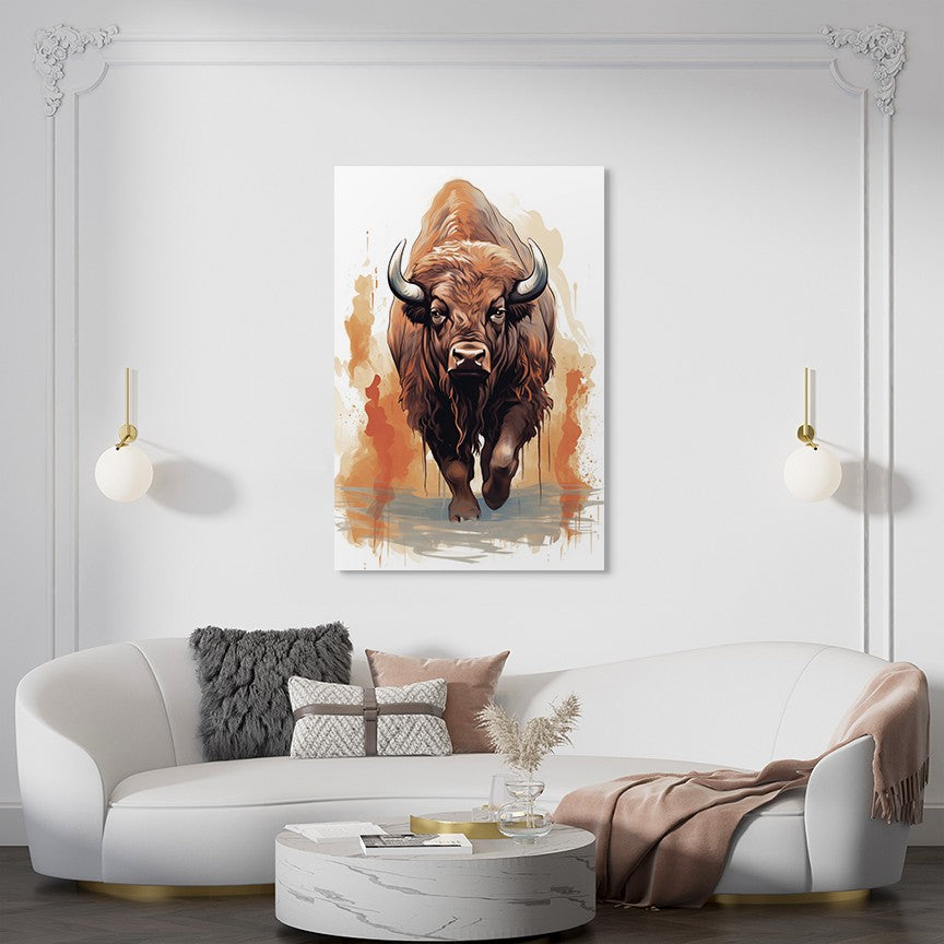 The Ferocious Bison Wall Art