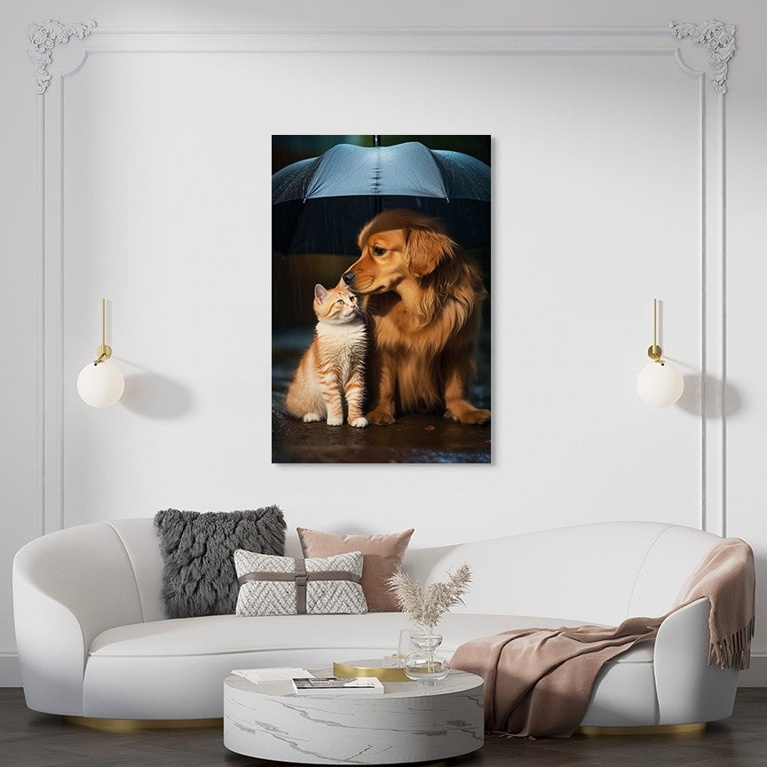 The Everlasting Friendship of Dog and Cat Wall Art