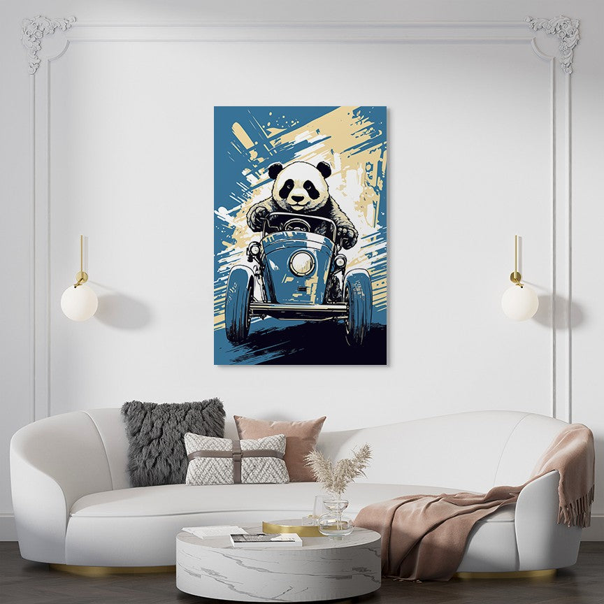 Panda's Adventures on Wheels Wall Art