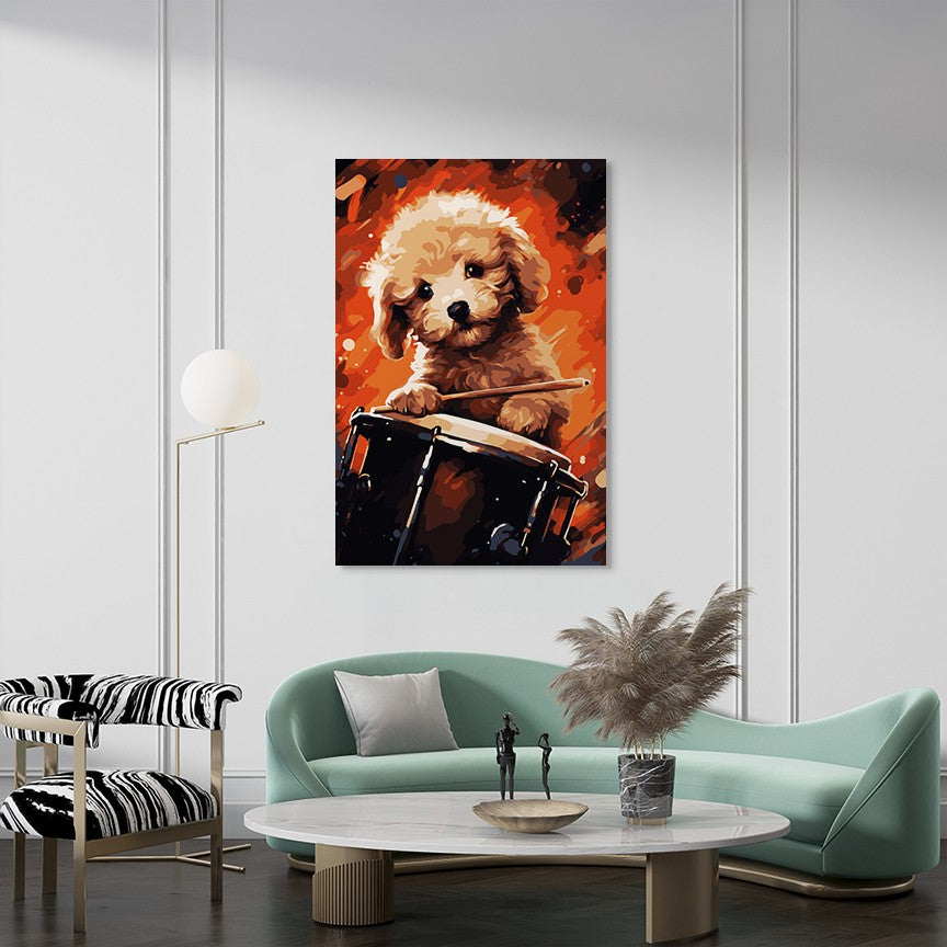 The Drumming Puppy Wall Art
