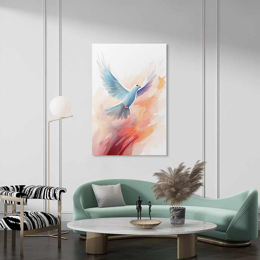 White Dove Flying Wall Art