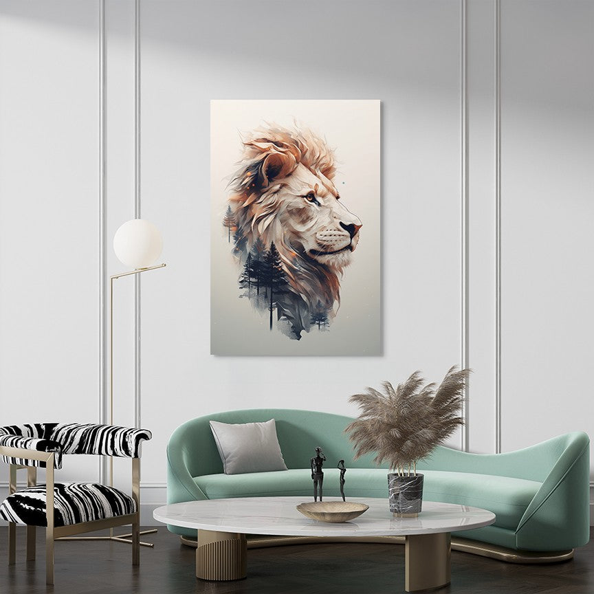Lion and Forest Wall Art