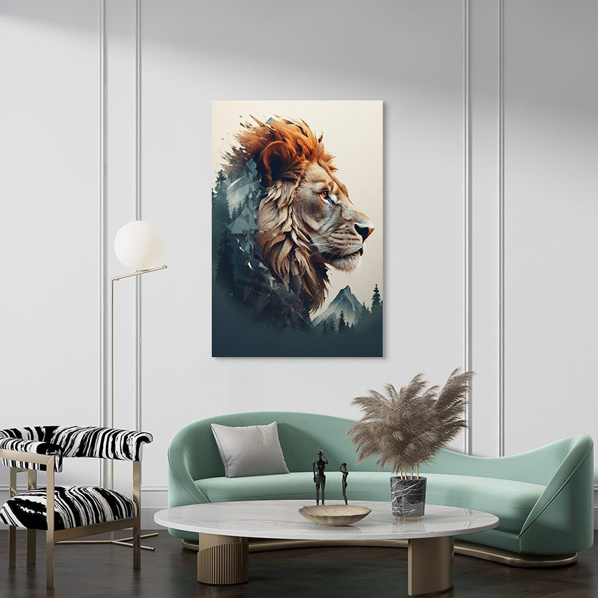 The Lion's Untamed Splendor Wall Art