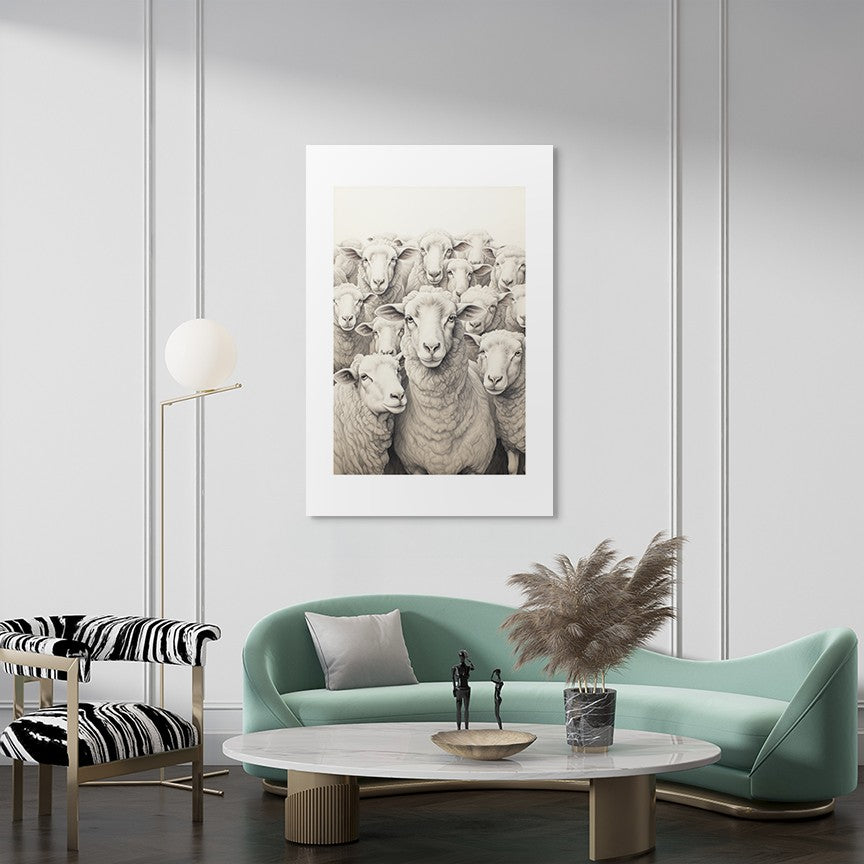 Harmony in the Herd of Sheep Wall Art