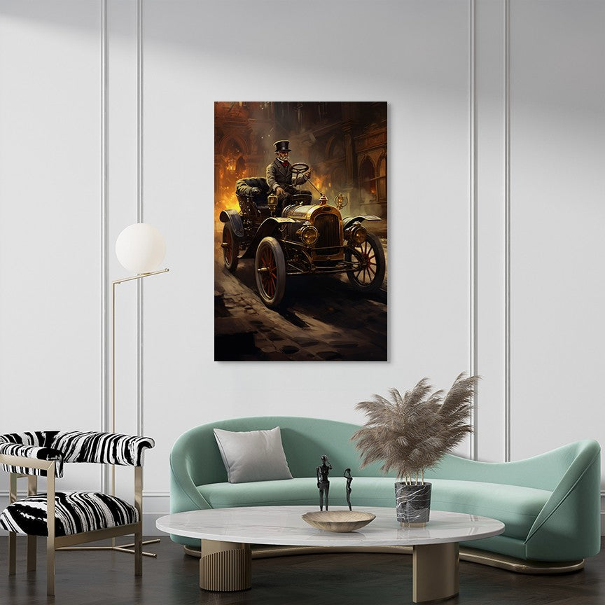 Blazing Nostalgia Vintage Car Vibes Wall Art