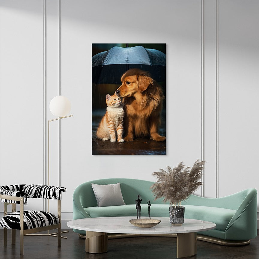The Everlasting Friendship of Dog and Cat Wall Art