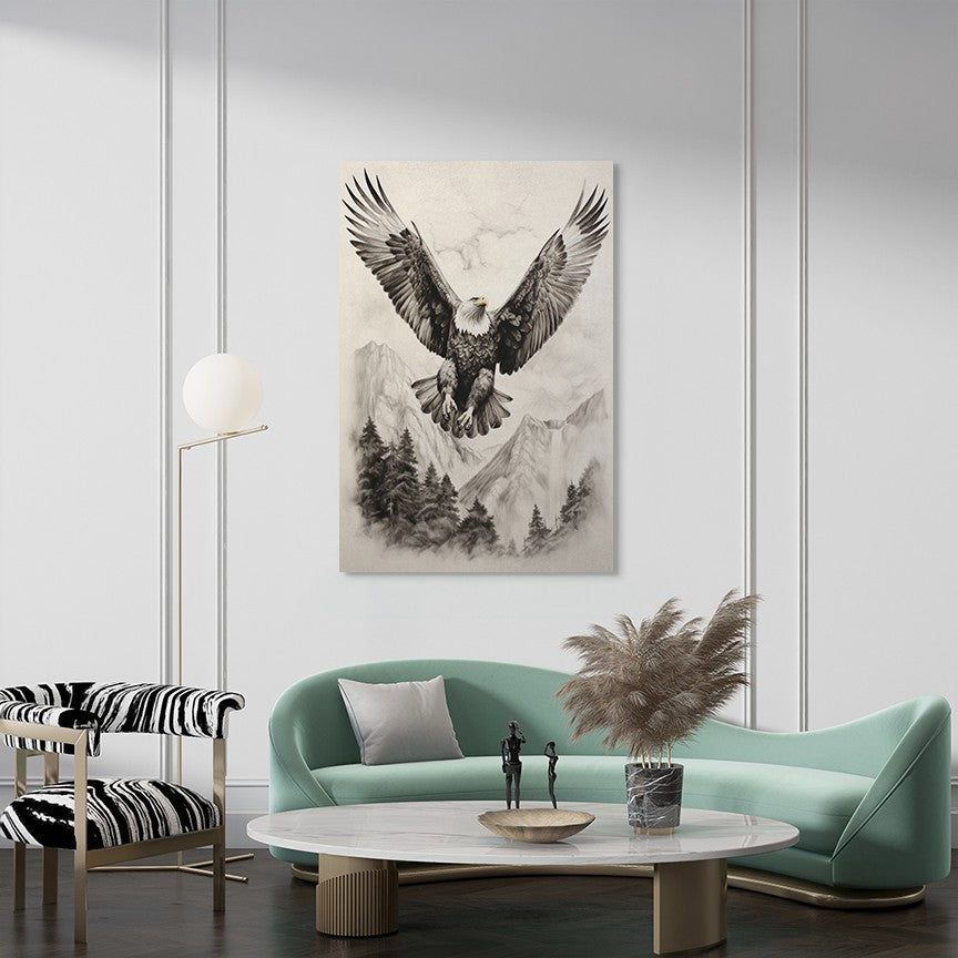 Eagle and Mountains Wall Art