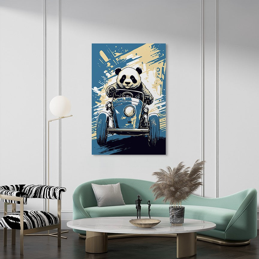 Panda's Adventures on Wheels Wall Art