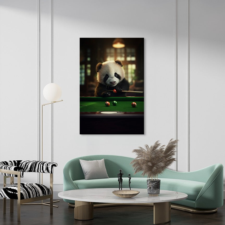 The Panda Playing Snooker Wall Art