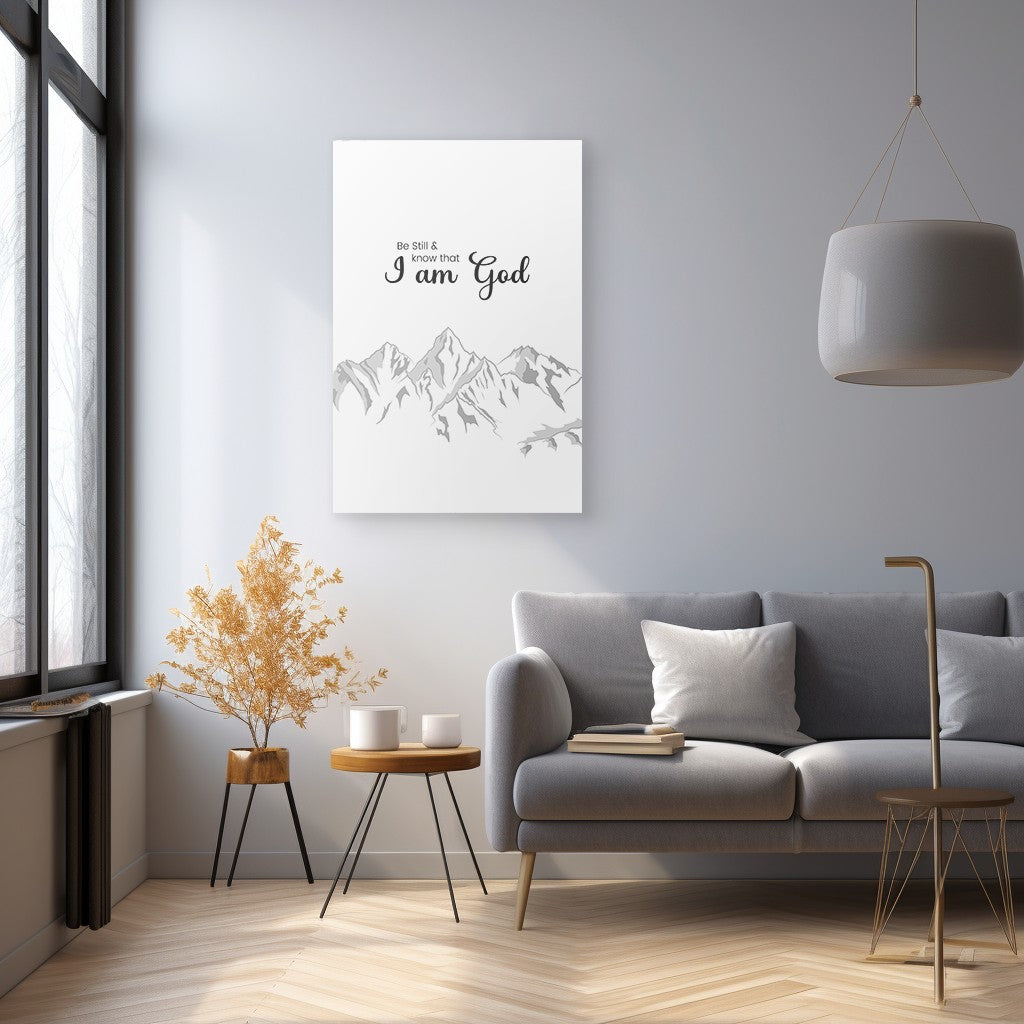 Psalm 46:10 - Be Still and know that I am God (Line Art)