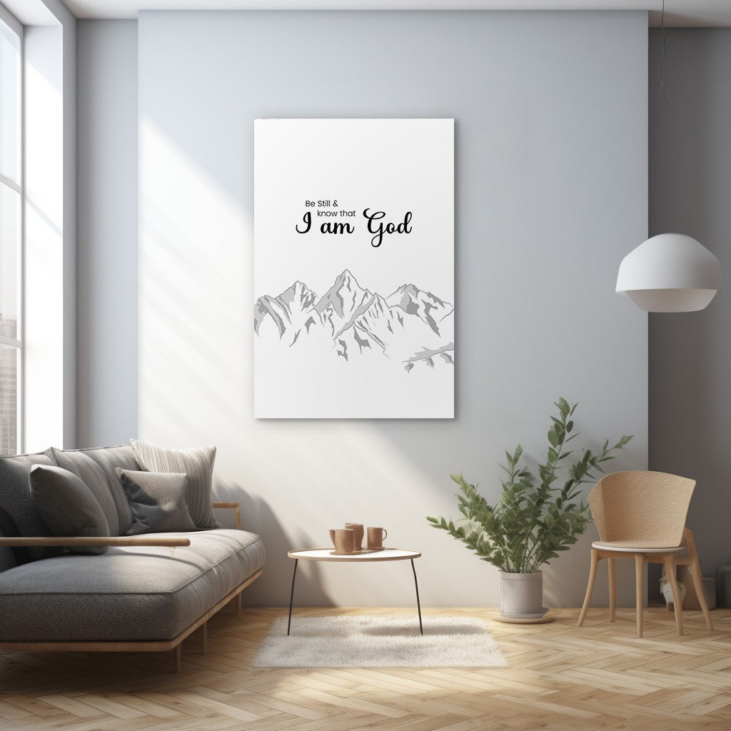 Psalm 46:10 - Be Still and know that I am God (Line Art)