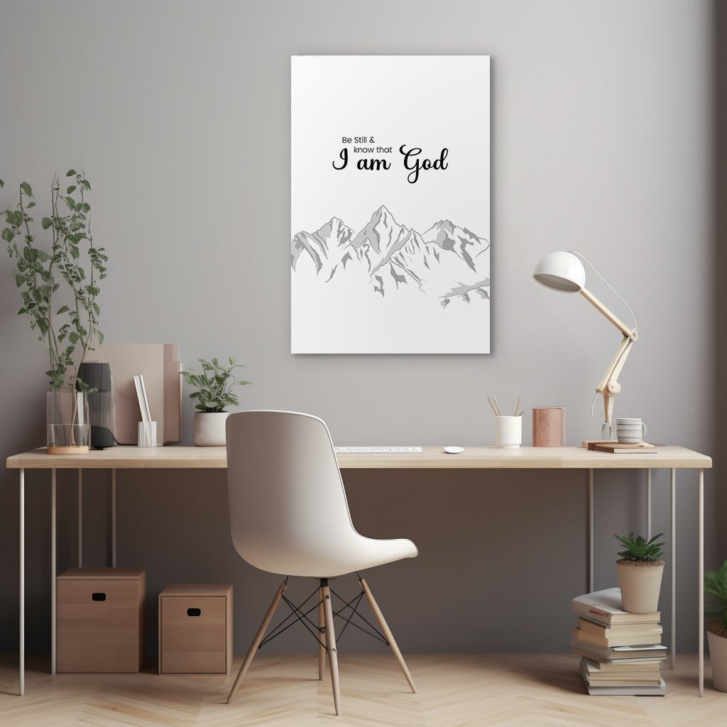 Psalm 46:10 - Be Still and know that I am God (Line Art)