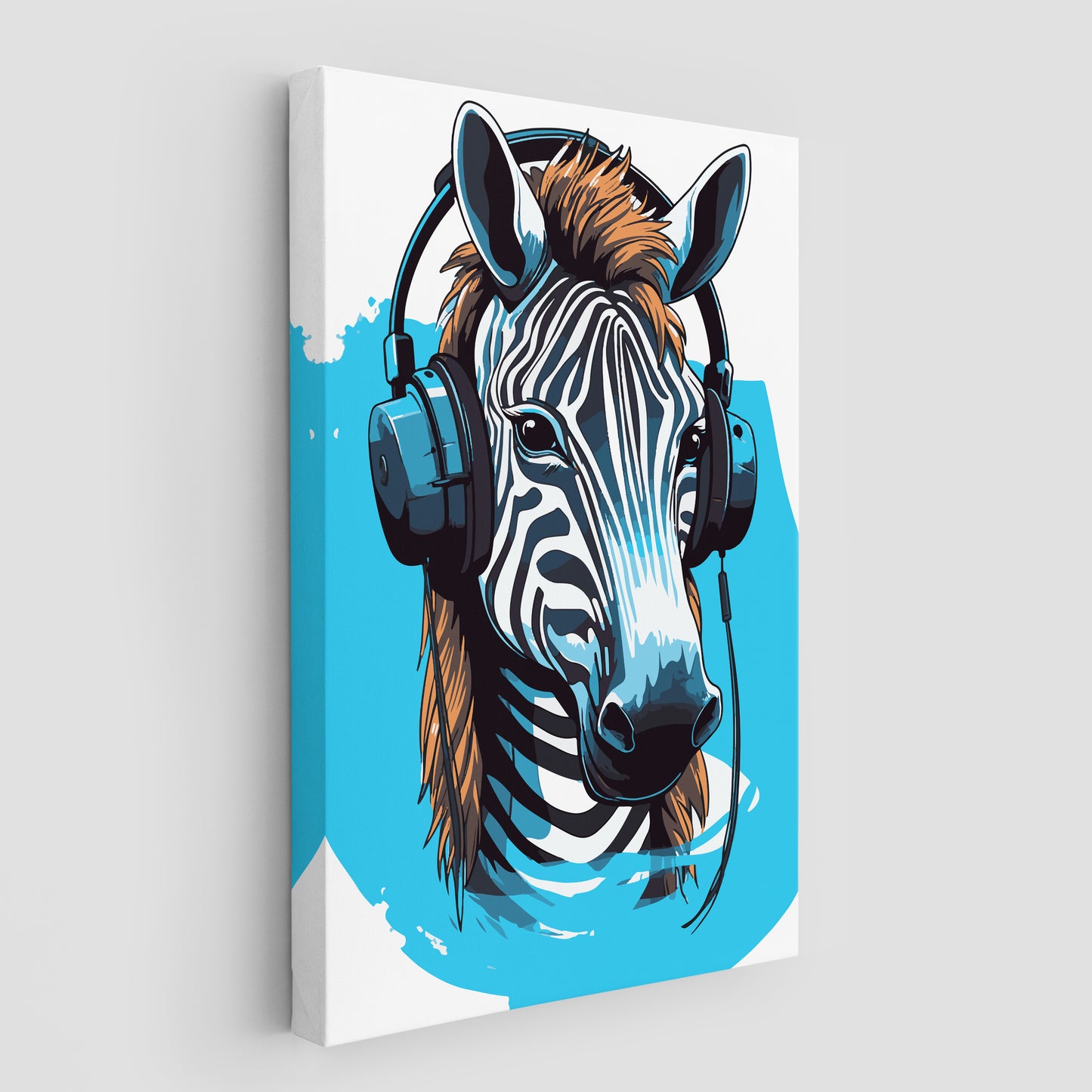 Zebra Listening To Music Wall Art