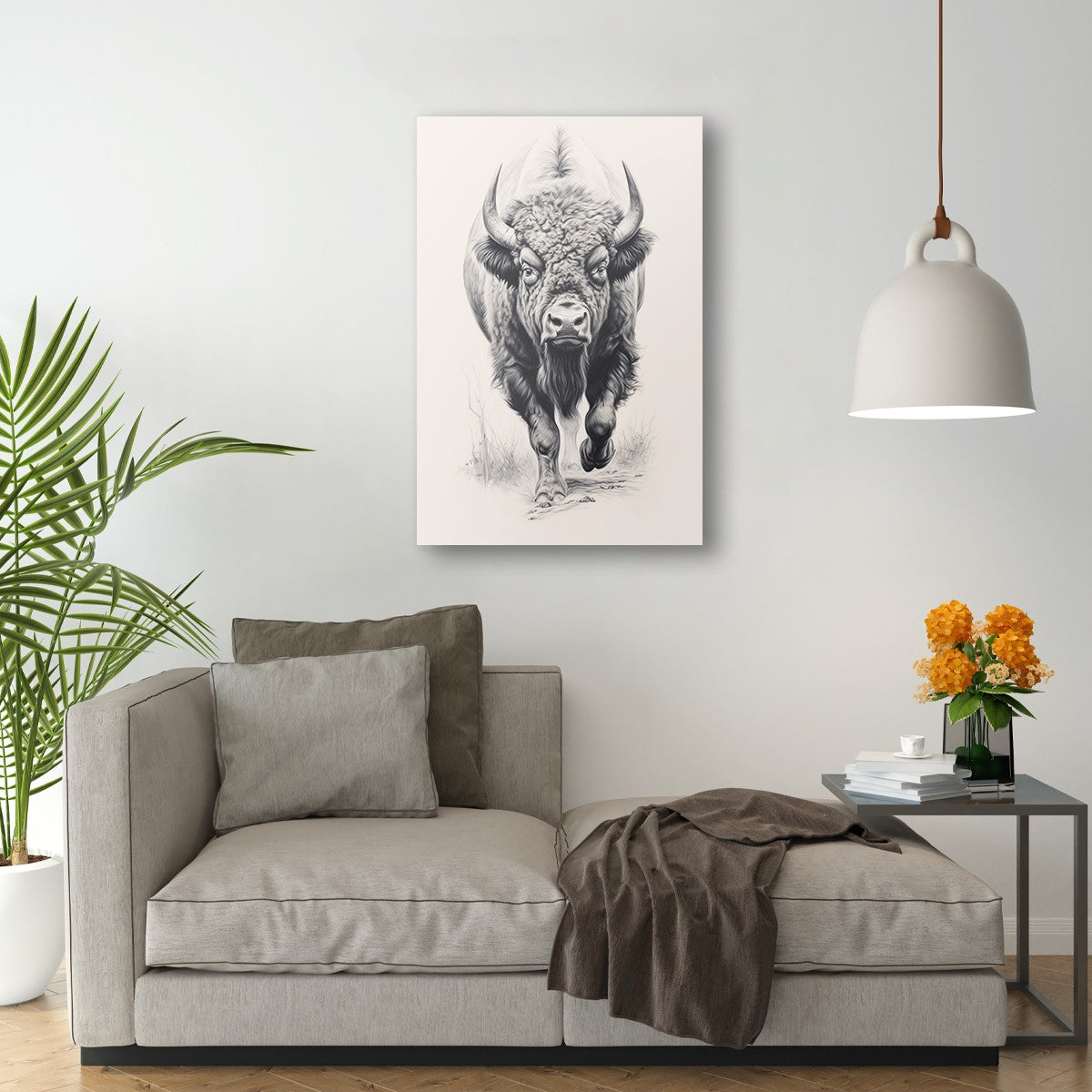 Furious Majesty Bison Wall Art