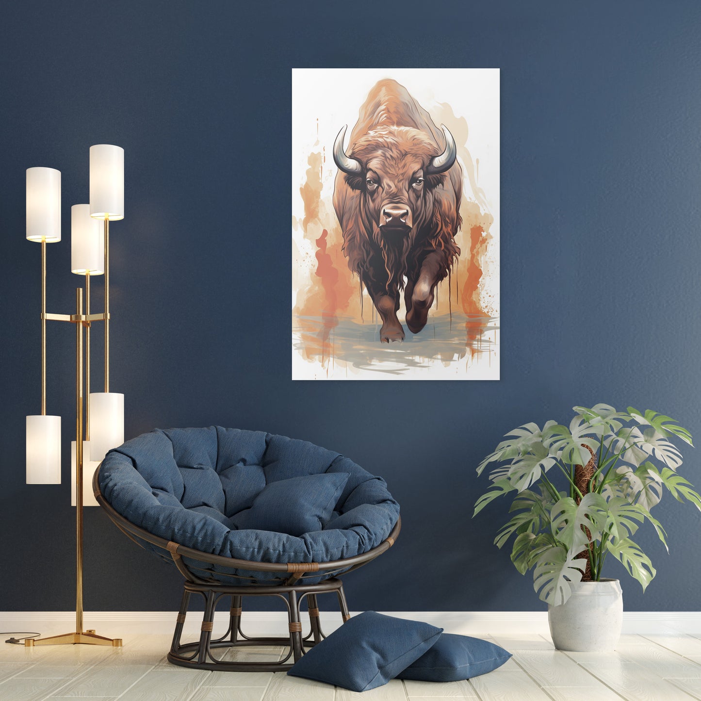 The Ferocious Bison Wall Art
