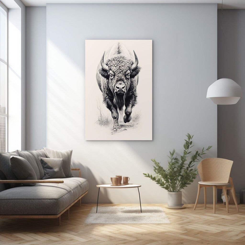 Furious Majesty Bison Wall Art