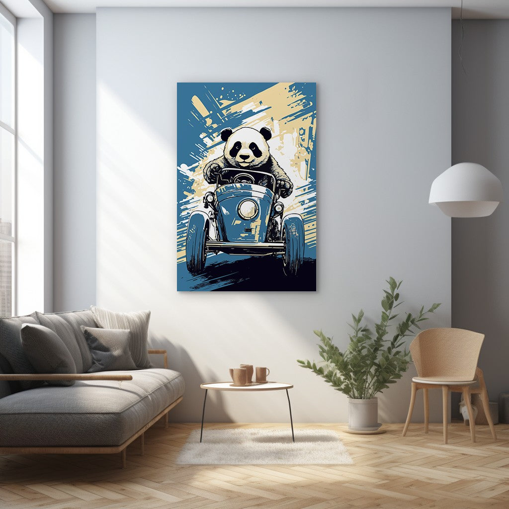 Panda's Adventures on Wheels Wall Art