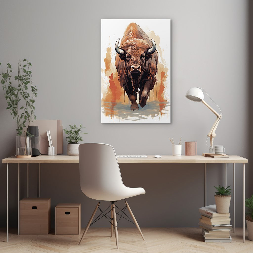 The Ferocious Bison Wall Art