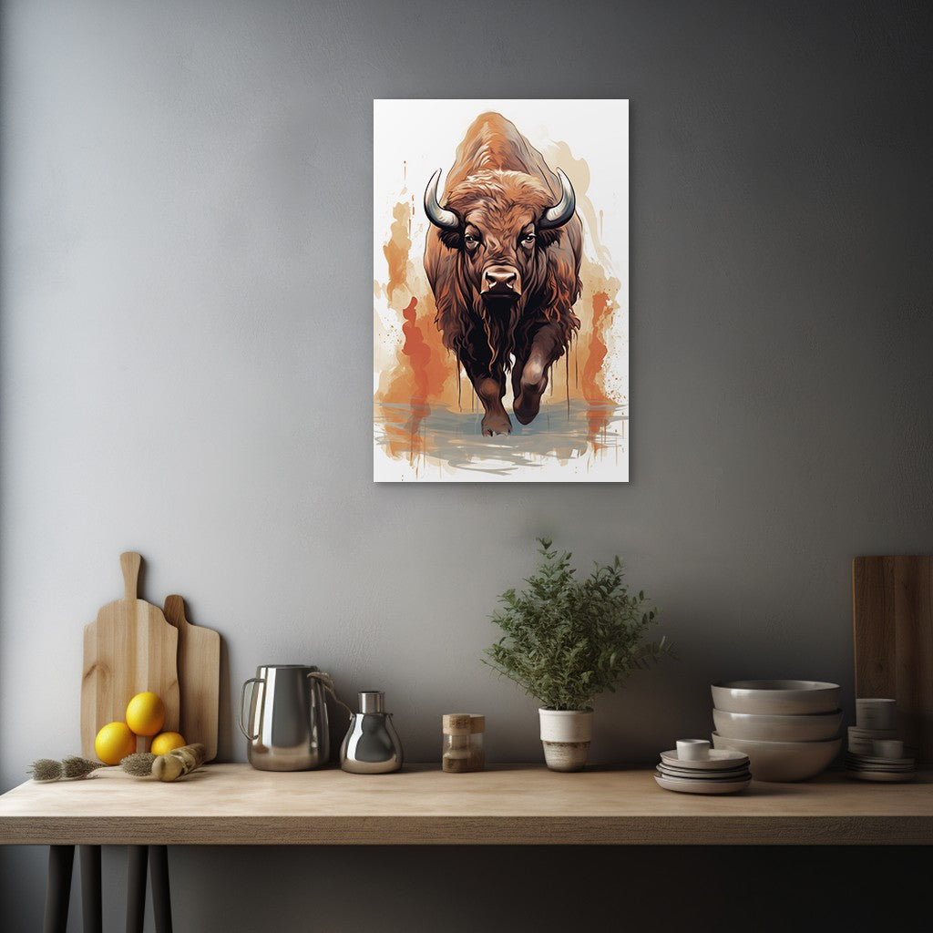 The Ferocious Bison Wall Art