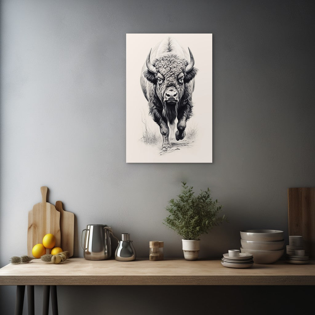 Furious Majesty Bison Wall Art