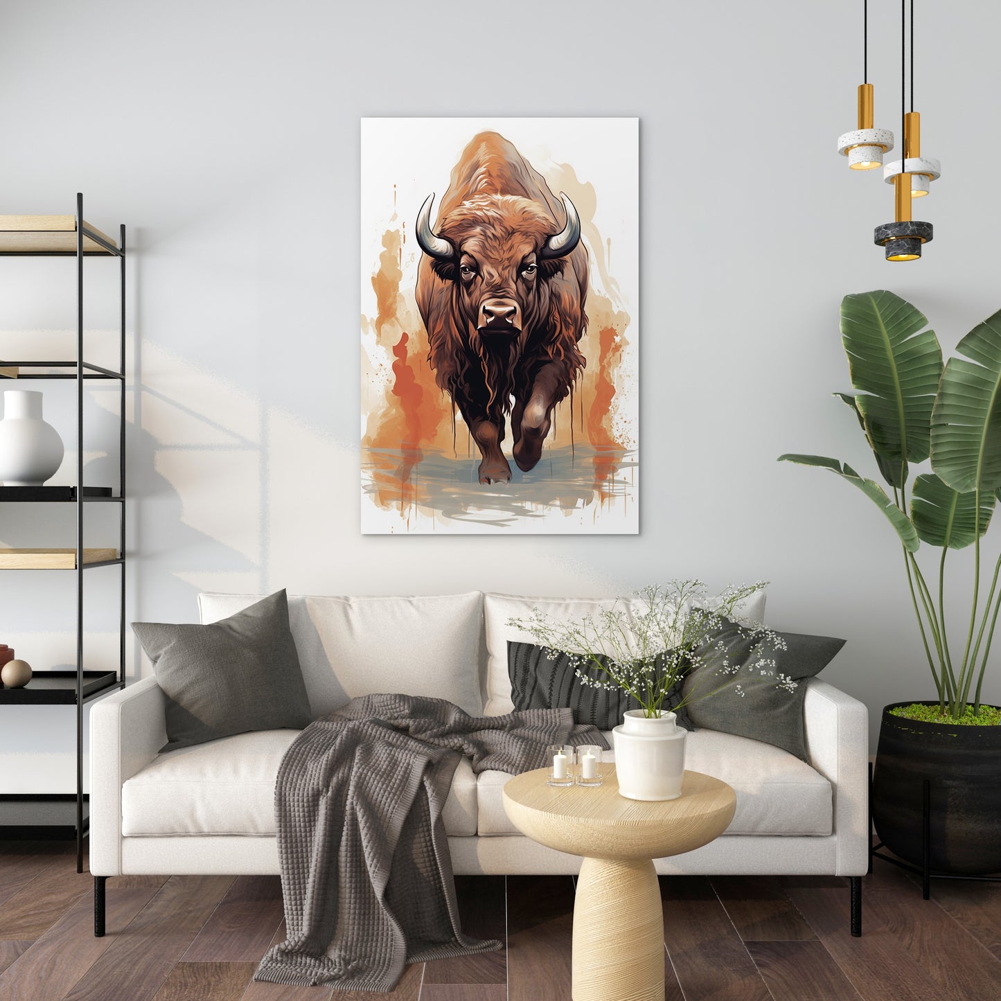 The Ferocious Bison Wall Art