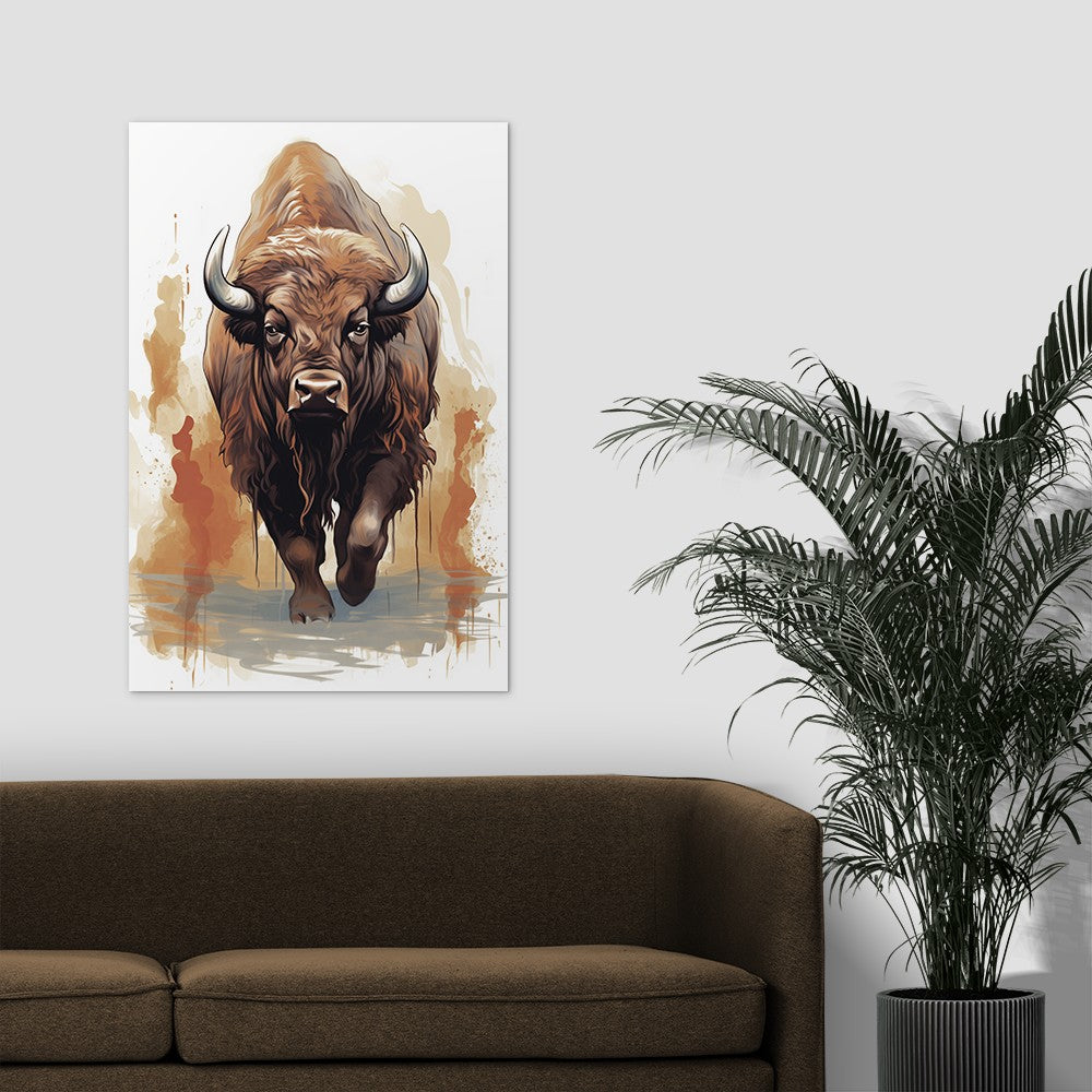 The Ferocious Bison Wall Art