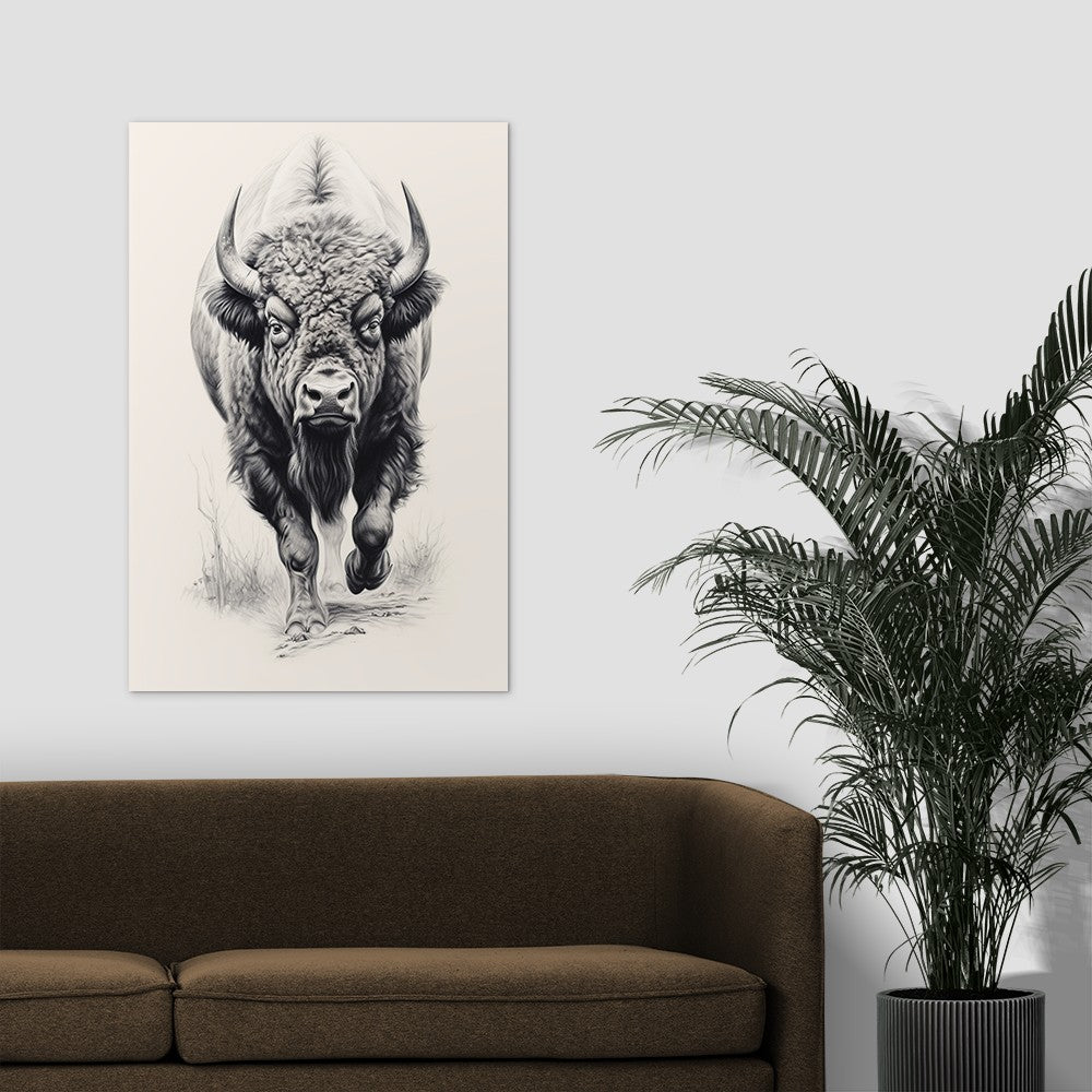 Furious Majesty Bison Wall Art