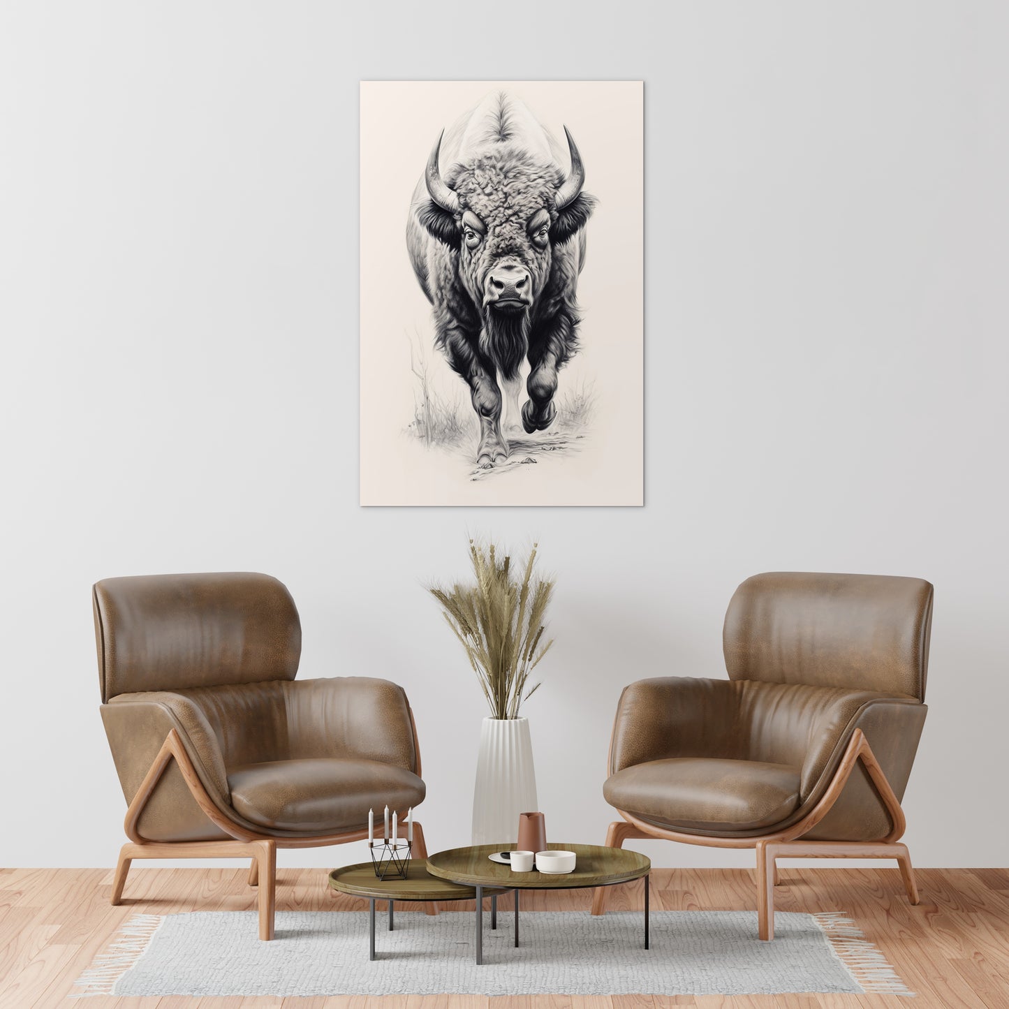 Furious Majesty Bison Wall Art