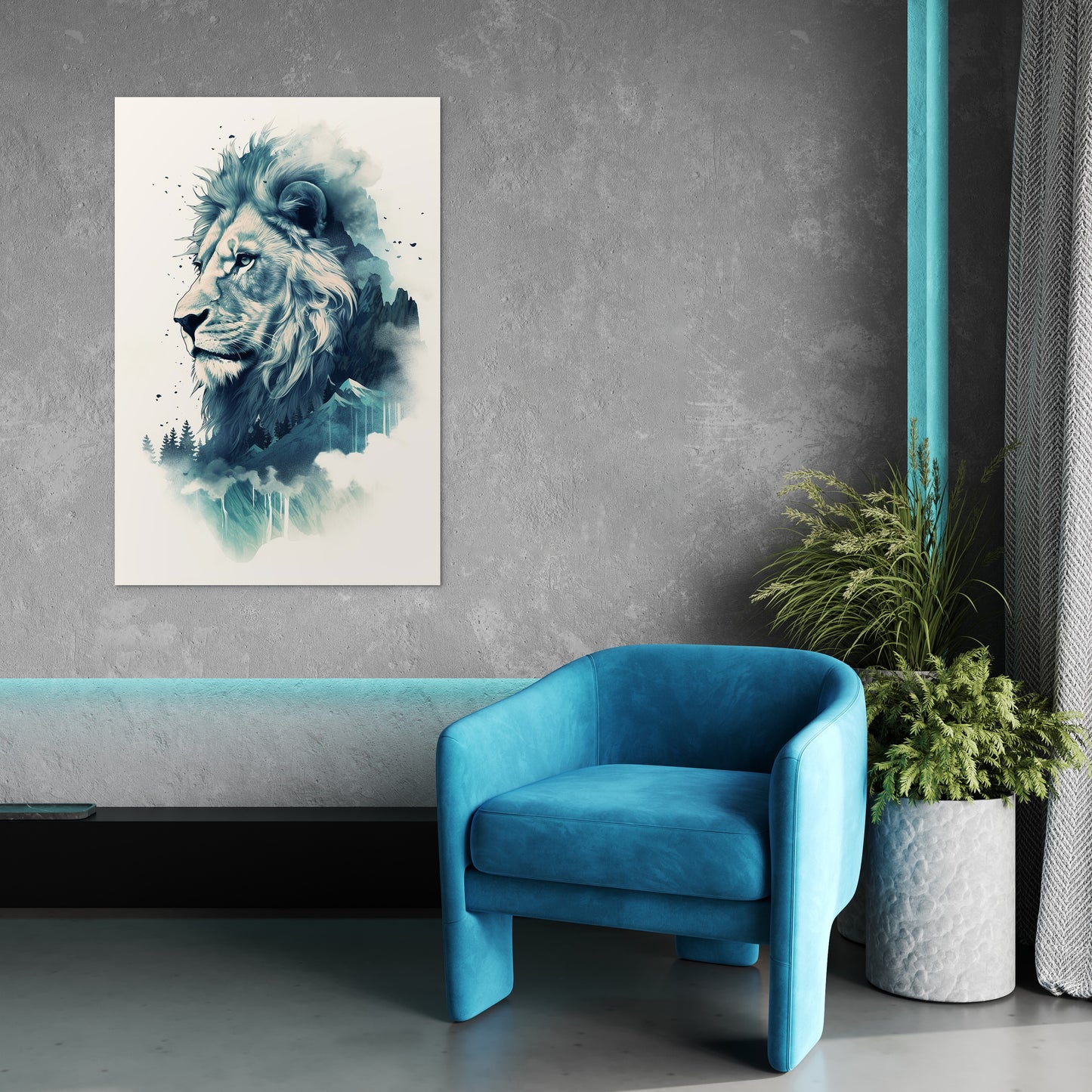 Lion The Ruler Of The Savanna Wall Art