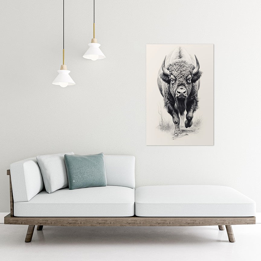 Furious Majesty Bison Wall Art