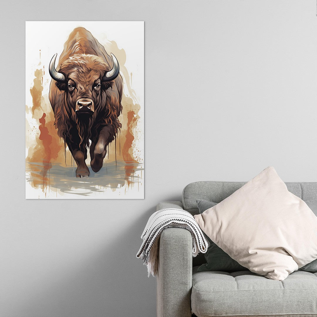 The Ferocious Bison Wall Art