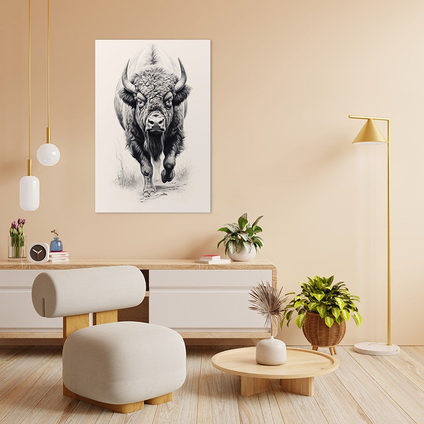 Furious Majesty Bison Wall Art