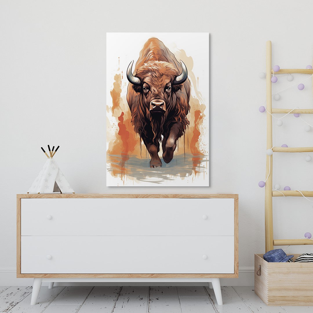 The Ferocious Bison Wall Art