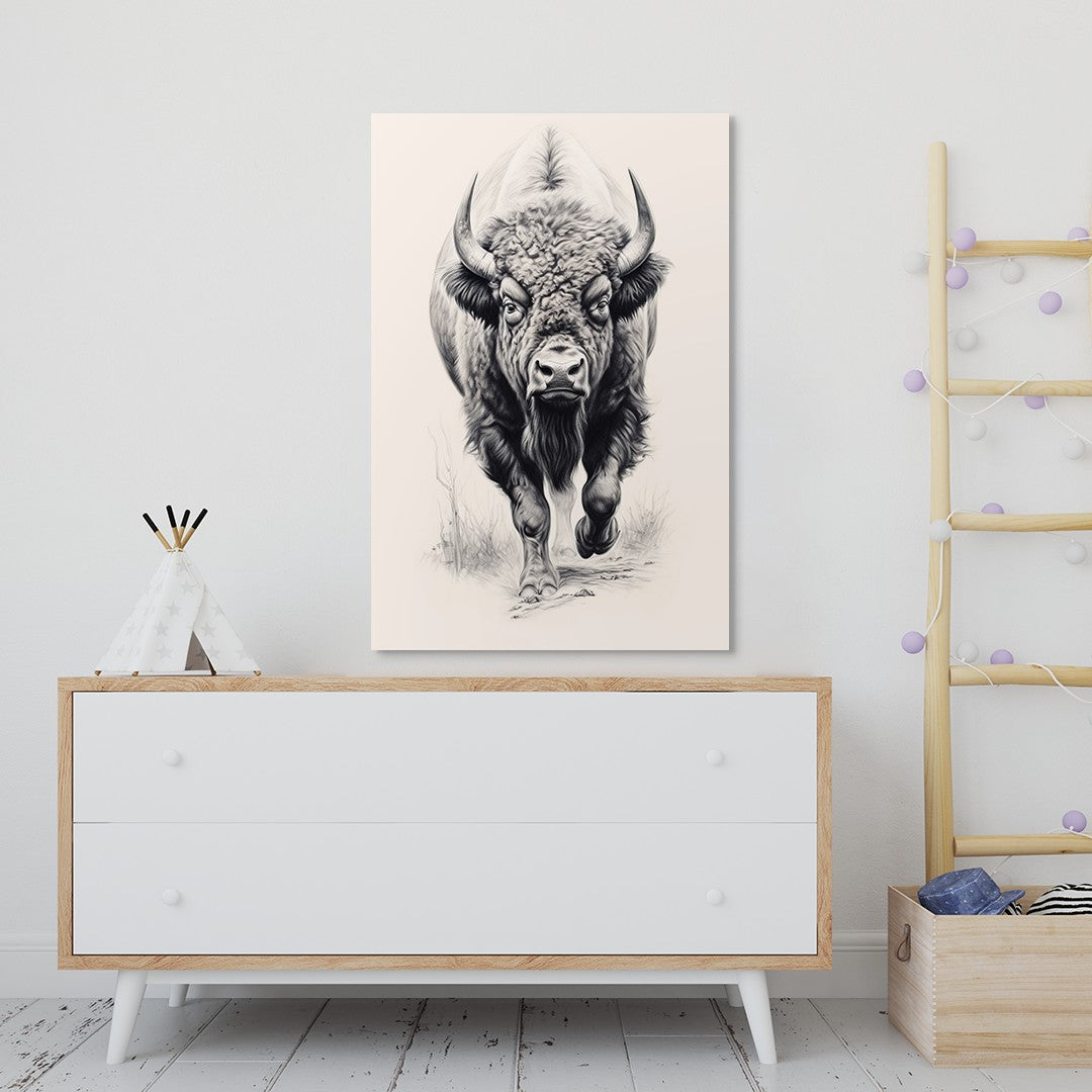 Furious Majesty Bison Wall Art