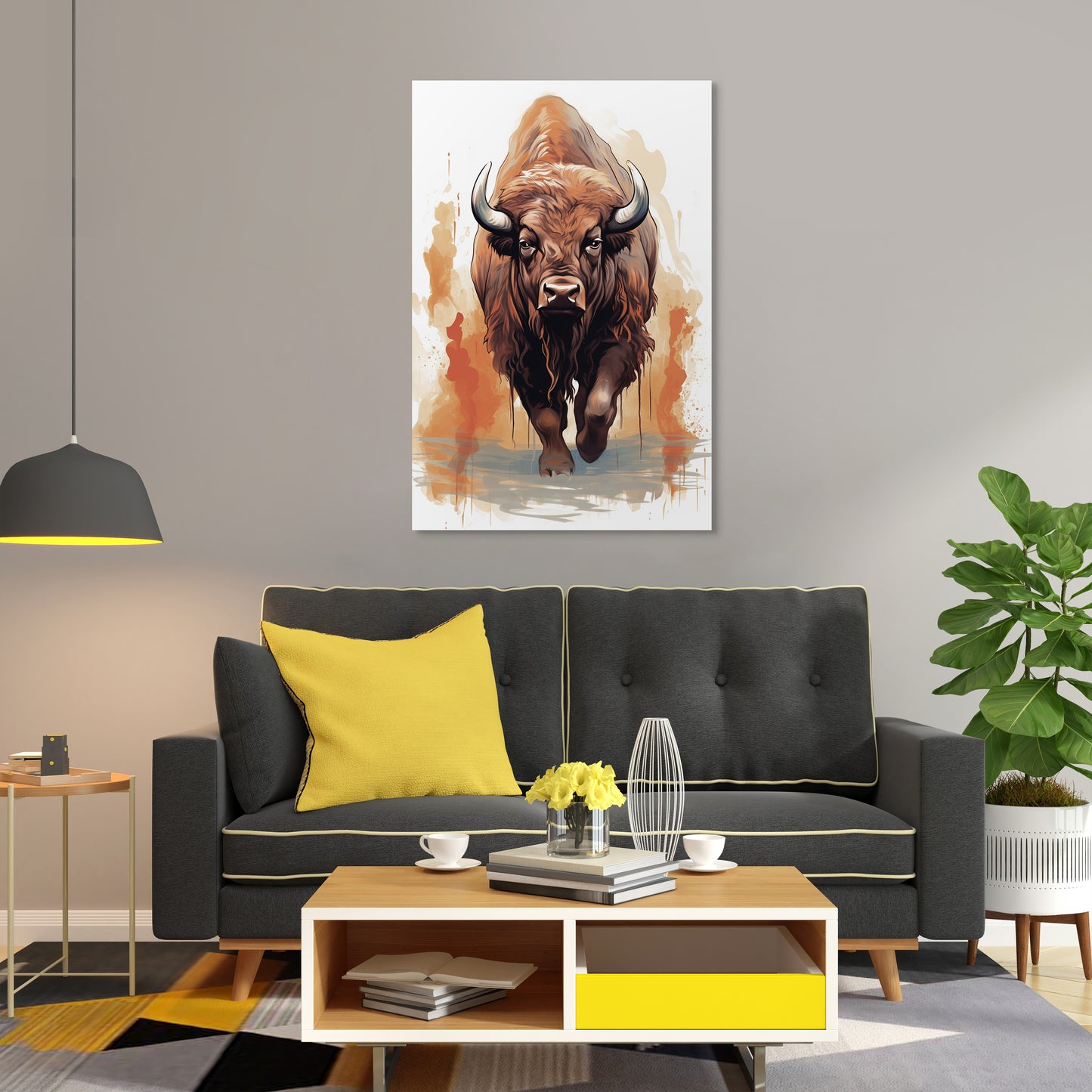 The Ferocious Bison Wall Art