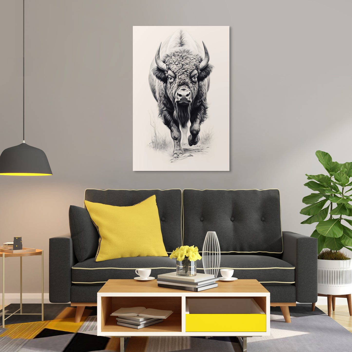Furious Majesty Bison Wall Art