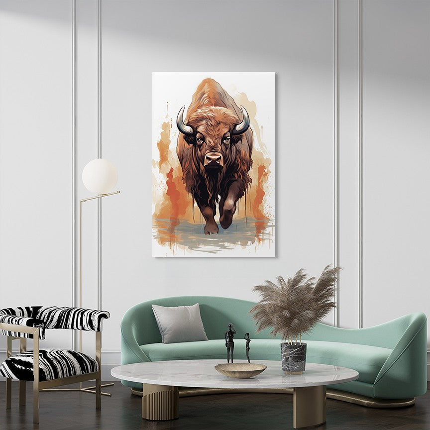 The Ferocious Bison Wall Art