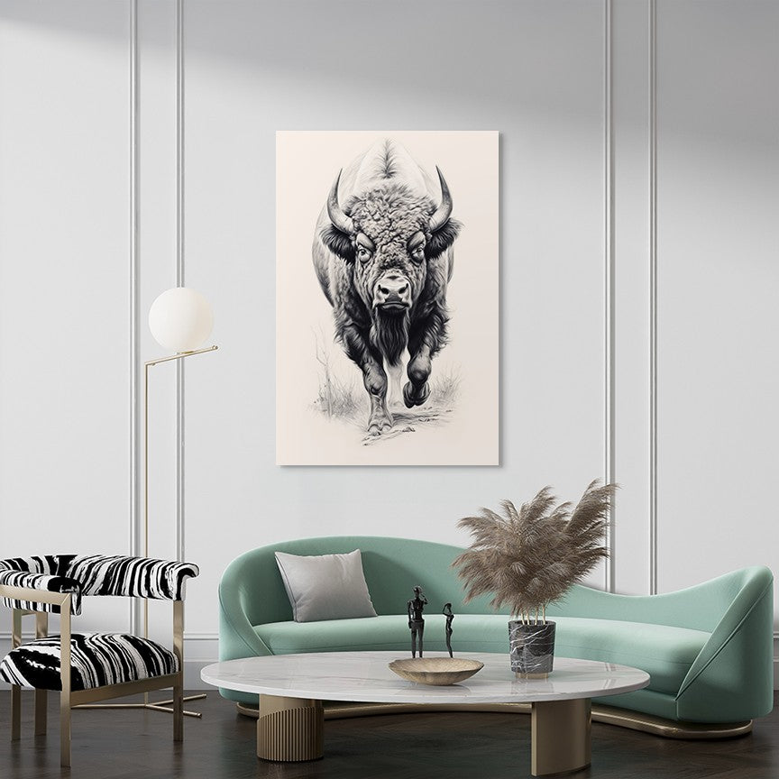 Furious Majesty Bison Wall Art